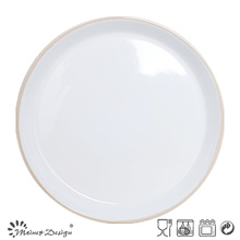 27cm Ceramic Dinner Plate Inside White Outside Grey